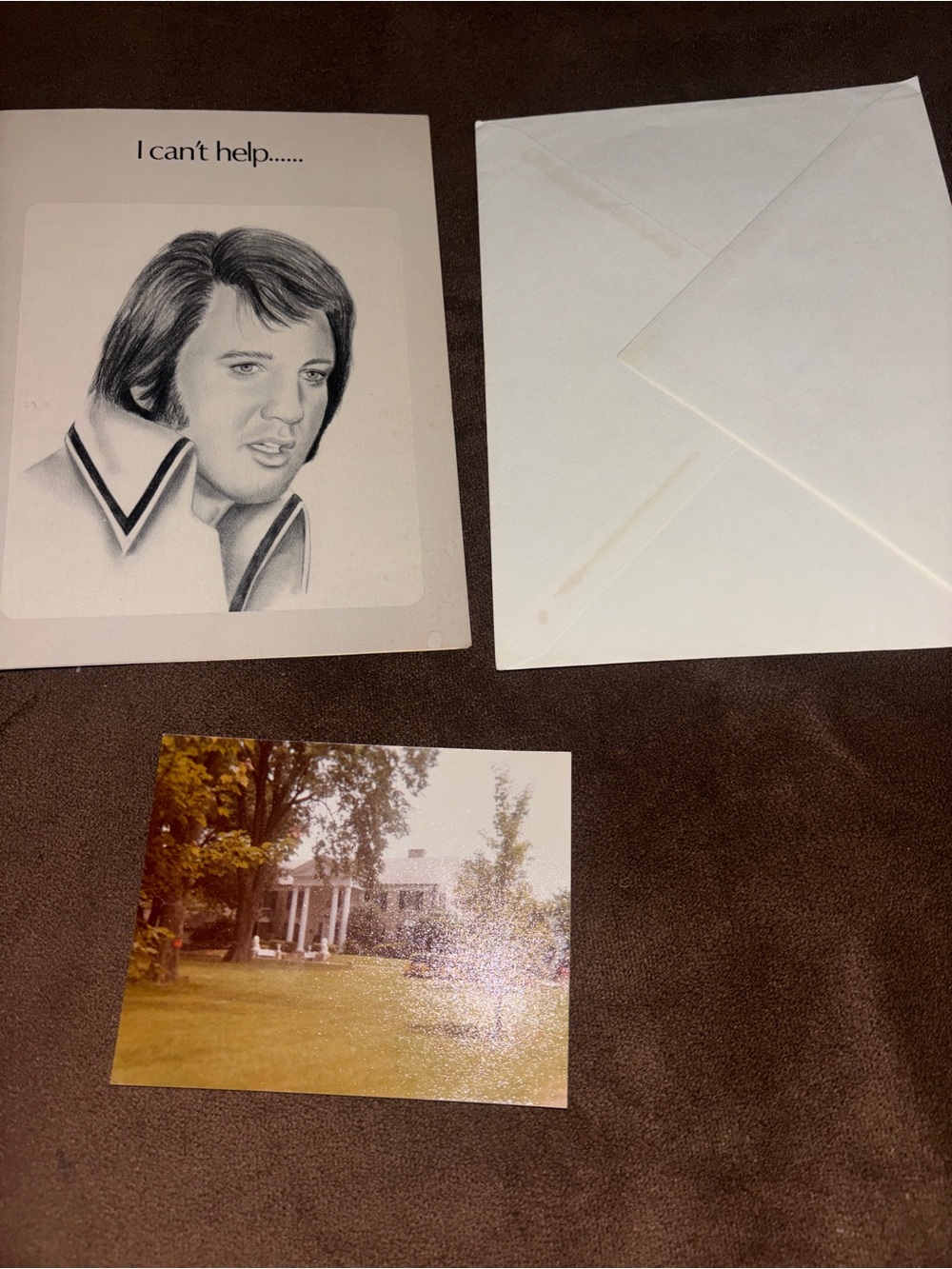 Vintage Elvis Presley Greeting Card with Envelope - Black & White Illustration
